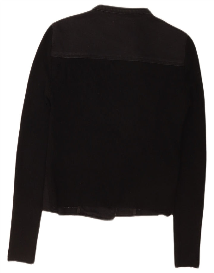 Karen Millen Chaqueta motera corta para mujer US 1 2XS Negro