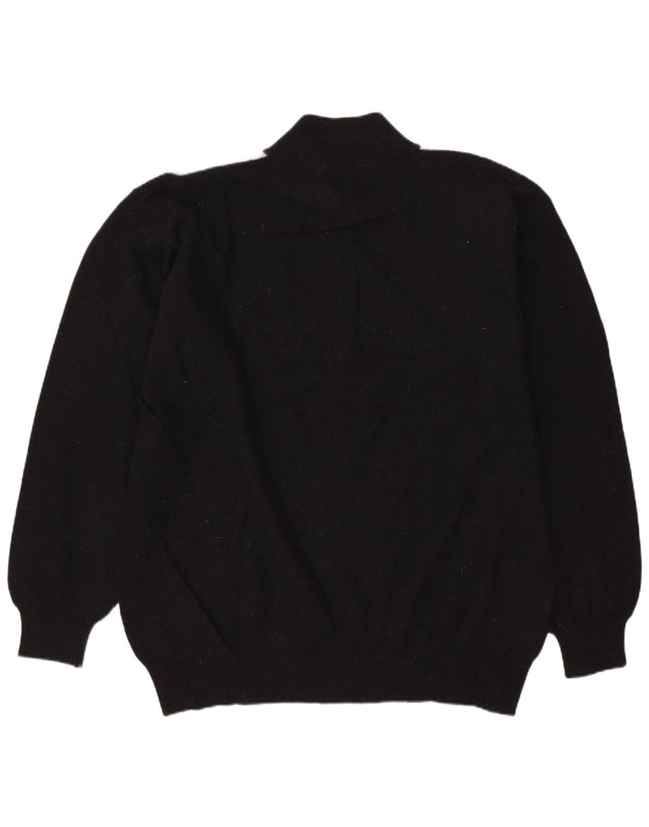 Conbipel Hombre Niama Zip Neck Jumper Sweater XL Black Argyle/Diamond Wool