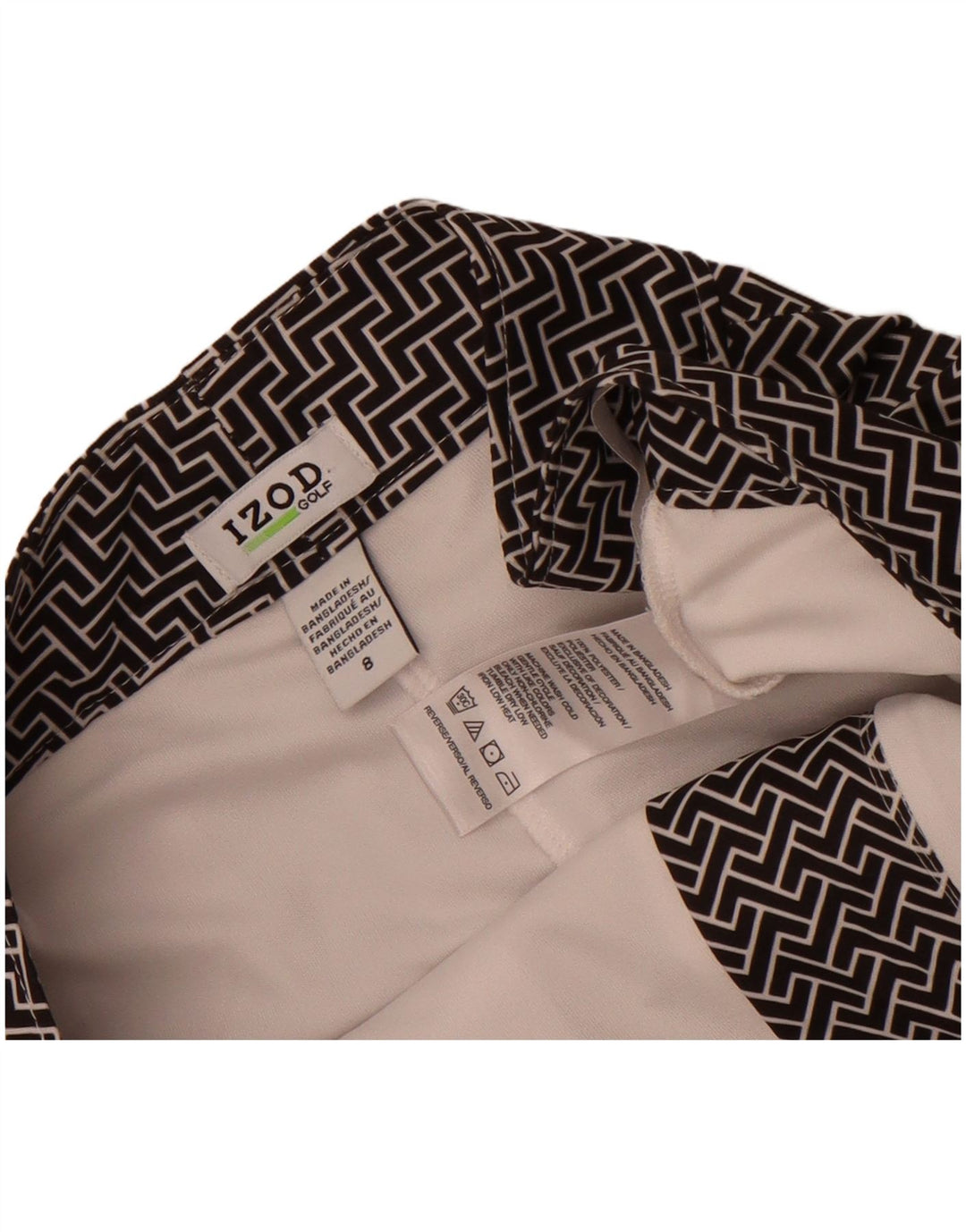 Izod Minifalda de golf para mujer US 8 Mediana W32 Poliéster geométrico negro