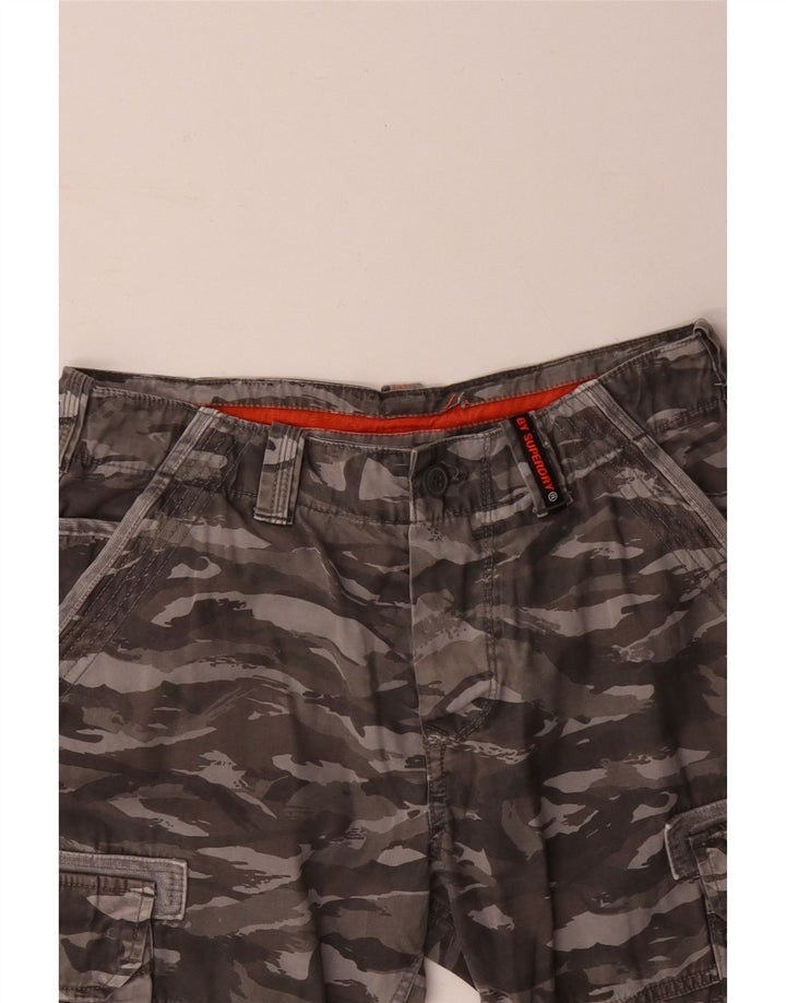 SUPERDRY Shorts cargo para hombre W31 Medium Khaki Camuflaje Algodón