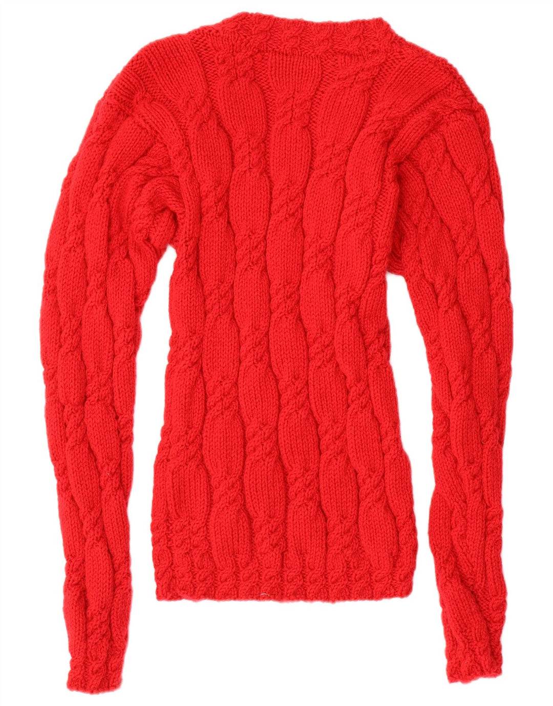 VINTAGE suéter de jersey con cuello en V para mujer Reino Unido 14 Rojo Medio