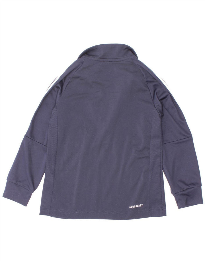 Adidas - Chándal Aeroready con cremallera y cuello para niños, 5-6 años, azul marino