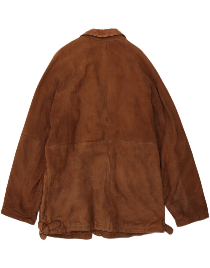 Chaqueta de cuero vintage para hombre IT 52 XL Marrón