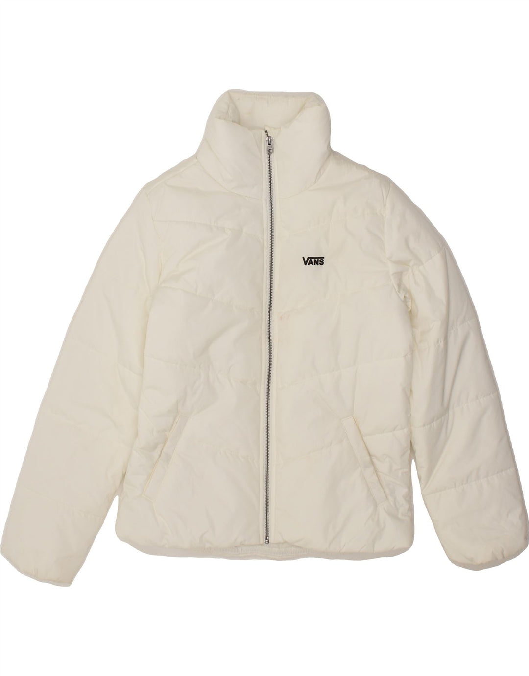 VANS Womens Padded Jacket UK 10 Small White Polyester Vintage Vans and Second-Hand Vans from Messina Hembry 