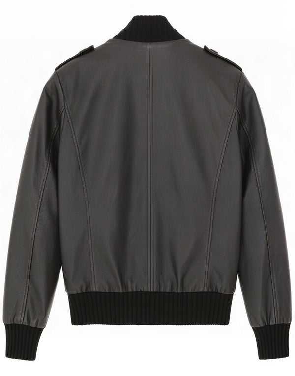 Chaqueta militar de cuero Imperial para mujer UK 40 XL Bloque de color negro
