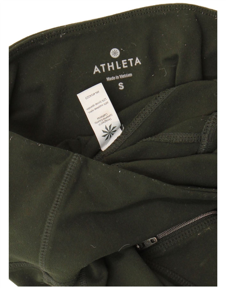 ATHLETA Womens Leggings UK 10 Small  Green Nylon