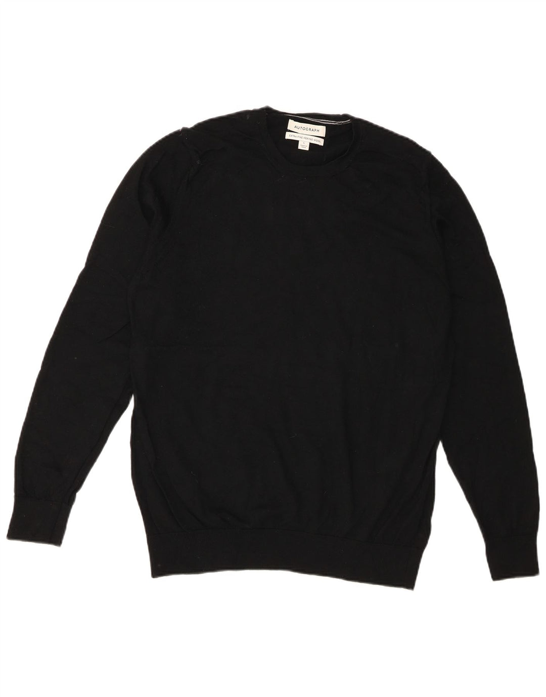 Marks & Spencer - Jersey de cuello redondo para hombre con autógrafo, talla grande, color negro