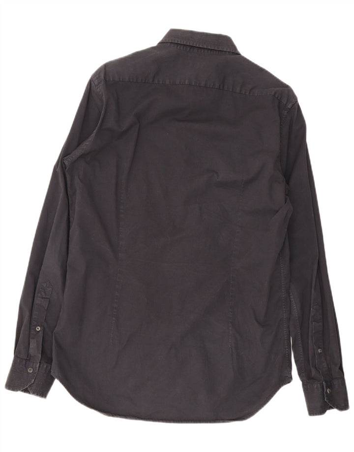 Ballantyne Camisa para hombre Talla 15 1/2 Mediana Azul marino Algodón
