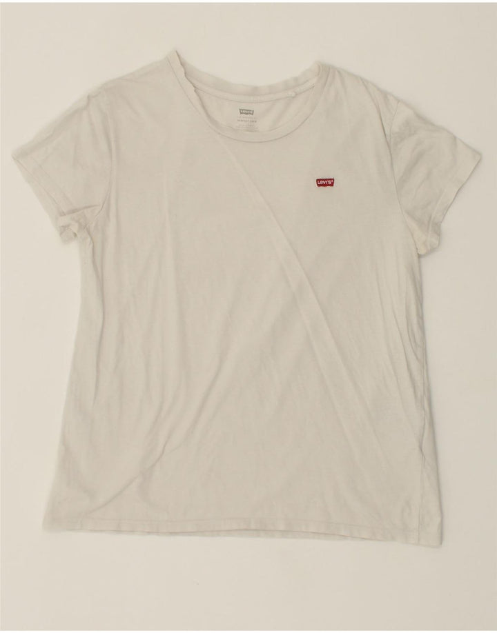 LEVI'S Womens T-Shirt Top UK 16 Large White Cotton Vintage Levi's and Second-Hand Levi's from Messina Hembry 