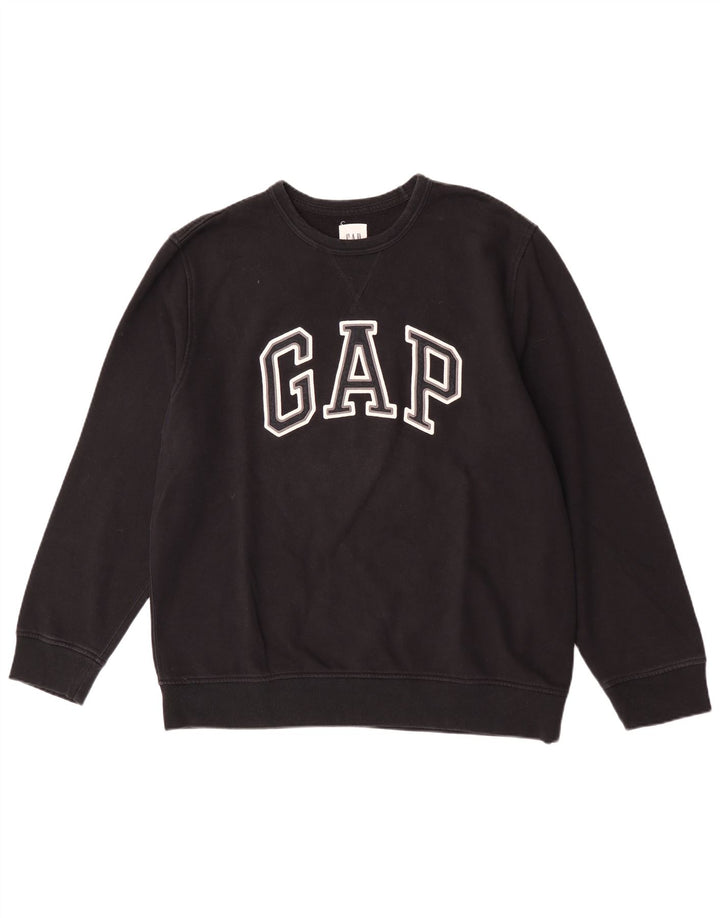 Gap Hombre Sudadera Gráfica Jumper XL Algodón Negro