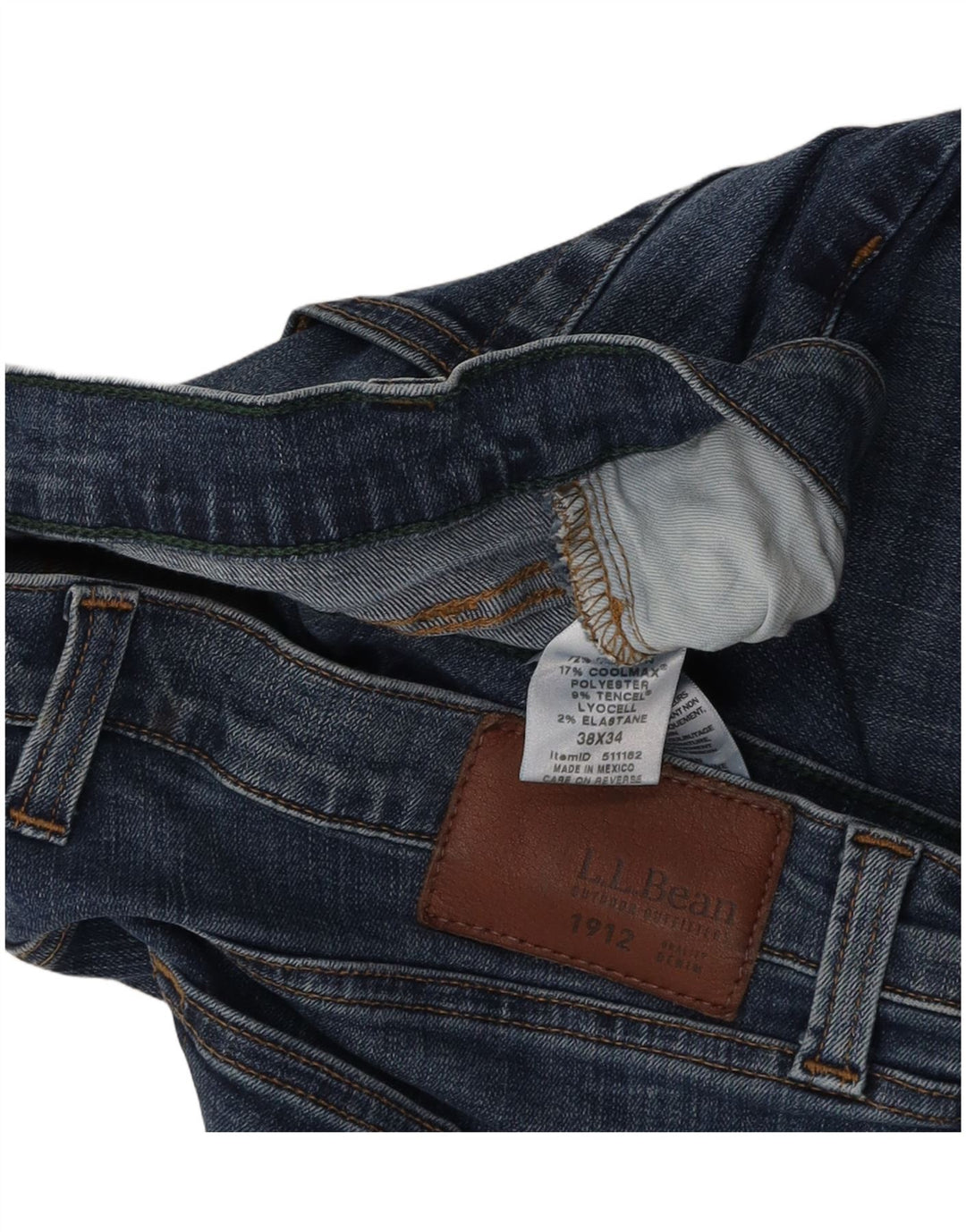 L.L.BEAN Vaqueros ajustados para hombre W38 L34 Algodón azul
