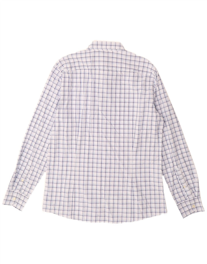 Camisa Benetton Hombre XL Algodón A Cuadros Azul