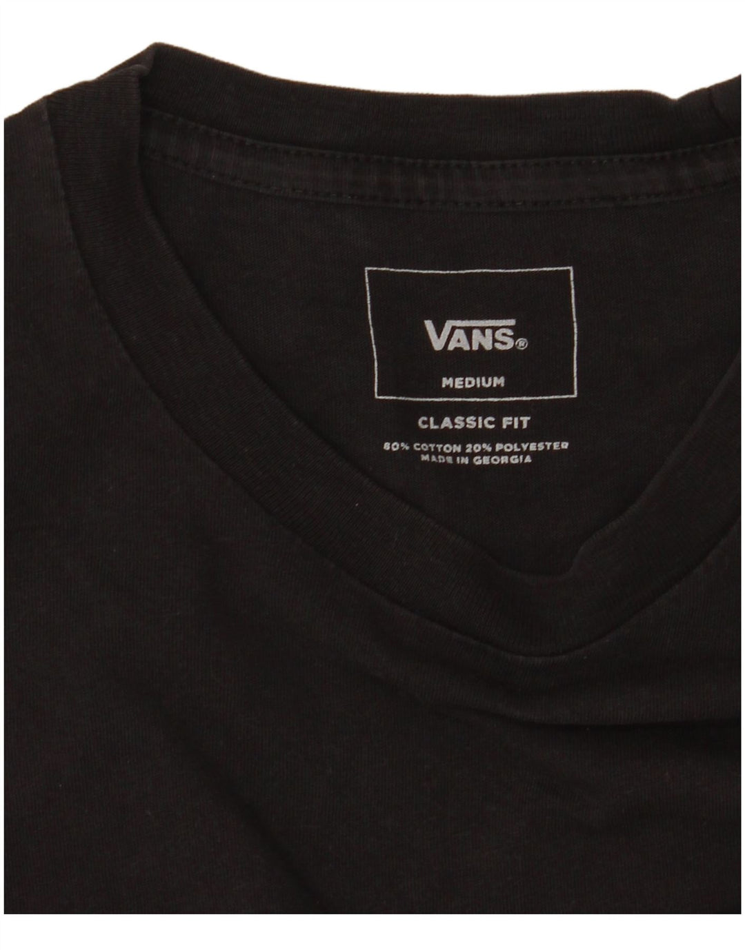 VANS Hombre Classic Fit Camiseta Top Gris Medio Algodón Colorblock