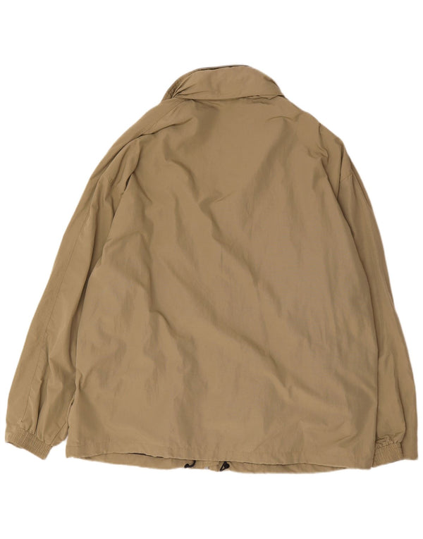 Diadora Chaqueta impermeable holgada con capucha para hombre, talla 40, talla grande, poliamida beige