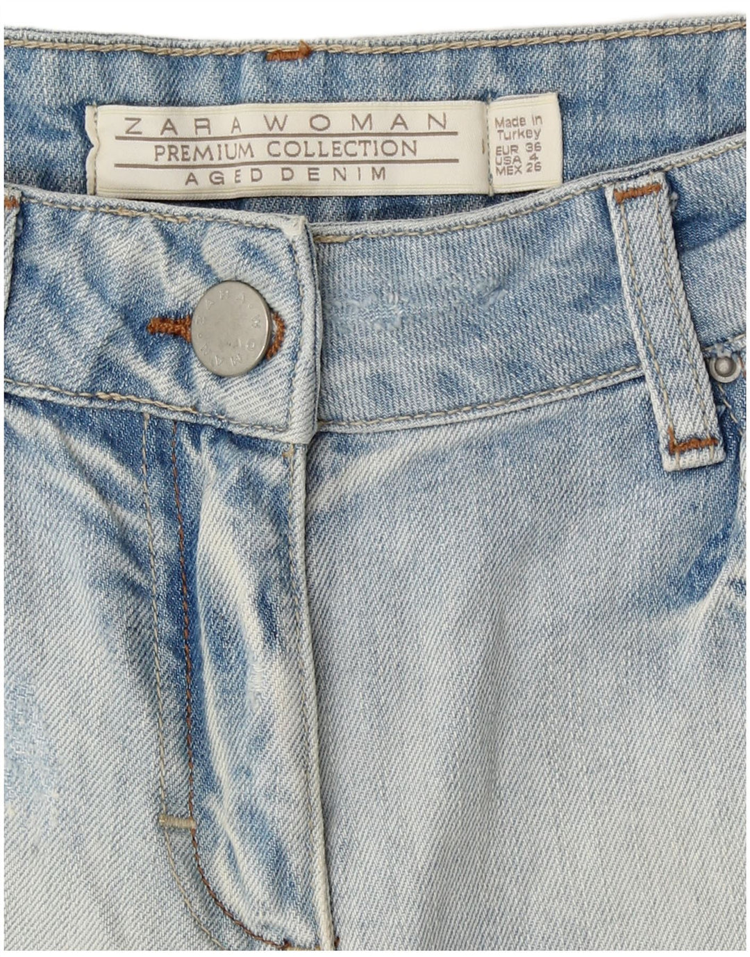 Zara Mujer Shorts Vaqueros EU 36 XS W26 Azul