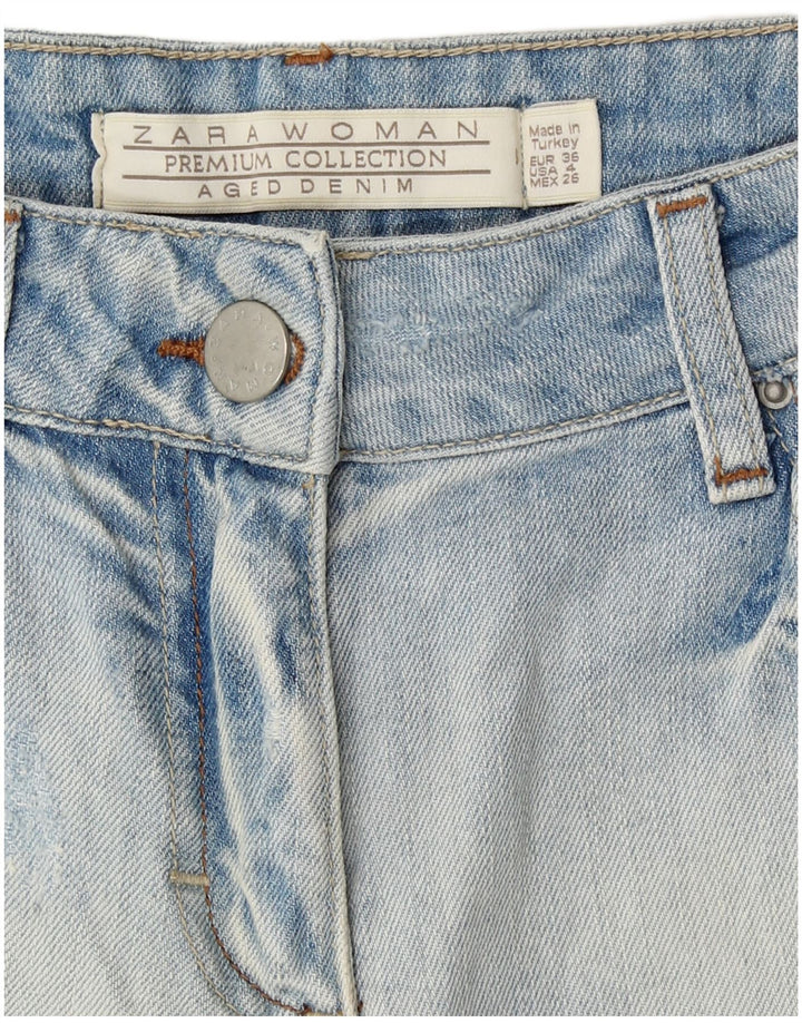 Zara Mujer Shorts Vaqueros EU 36 XS W26 Azul