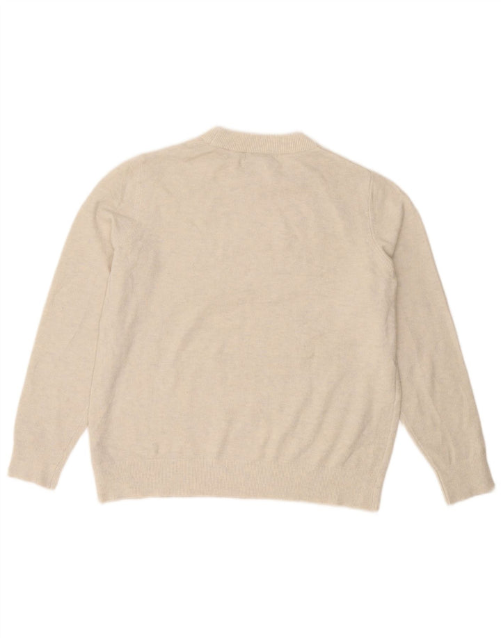 Marks & Spencer Suéter tipo jersey con cuello redondo para mujer UK 14 Medium Off White