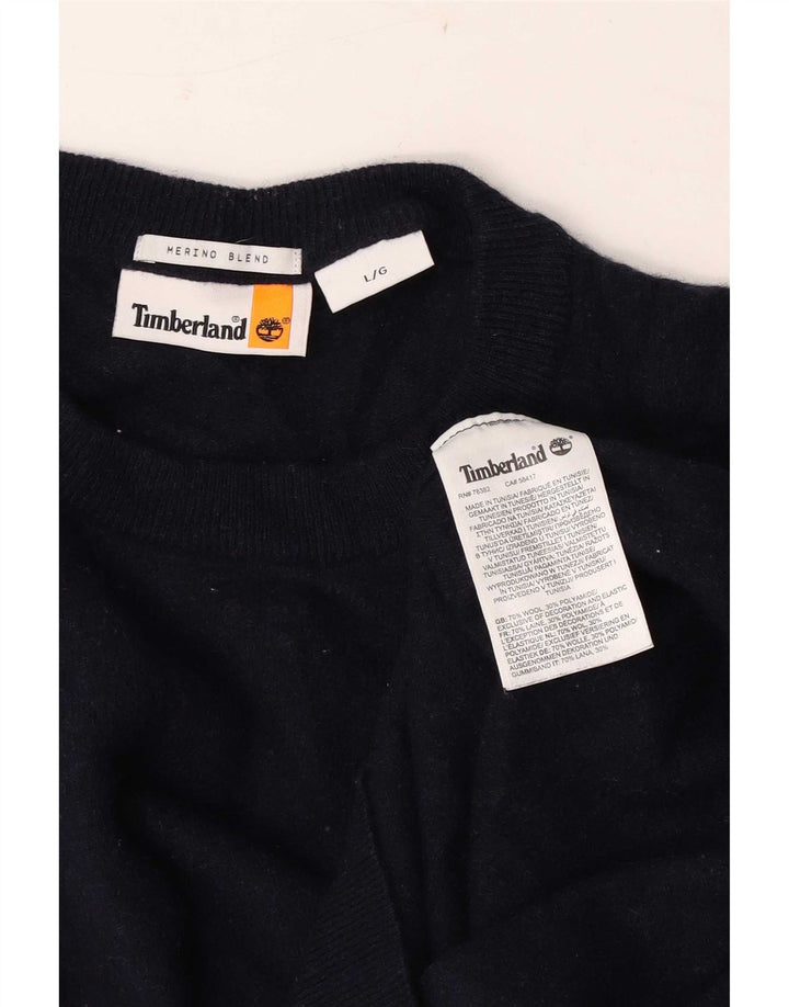 Timberland - Jersey de cuello redondo para hombre, talla grande, lana azul marino