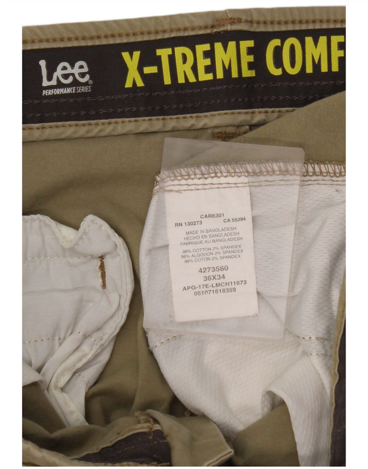 LEE Pantalones chinos rectos X-treme Comfort para hombre W36 L34 Algodón beige
