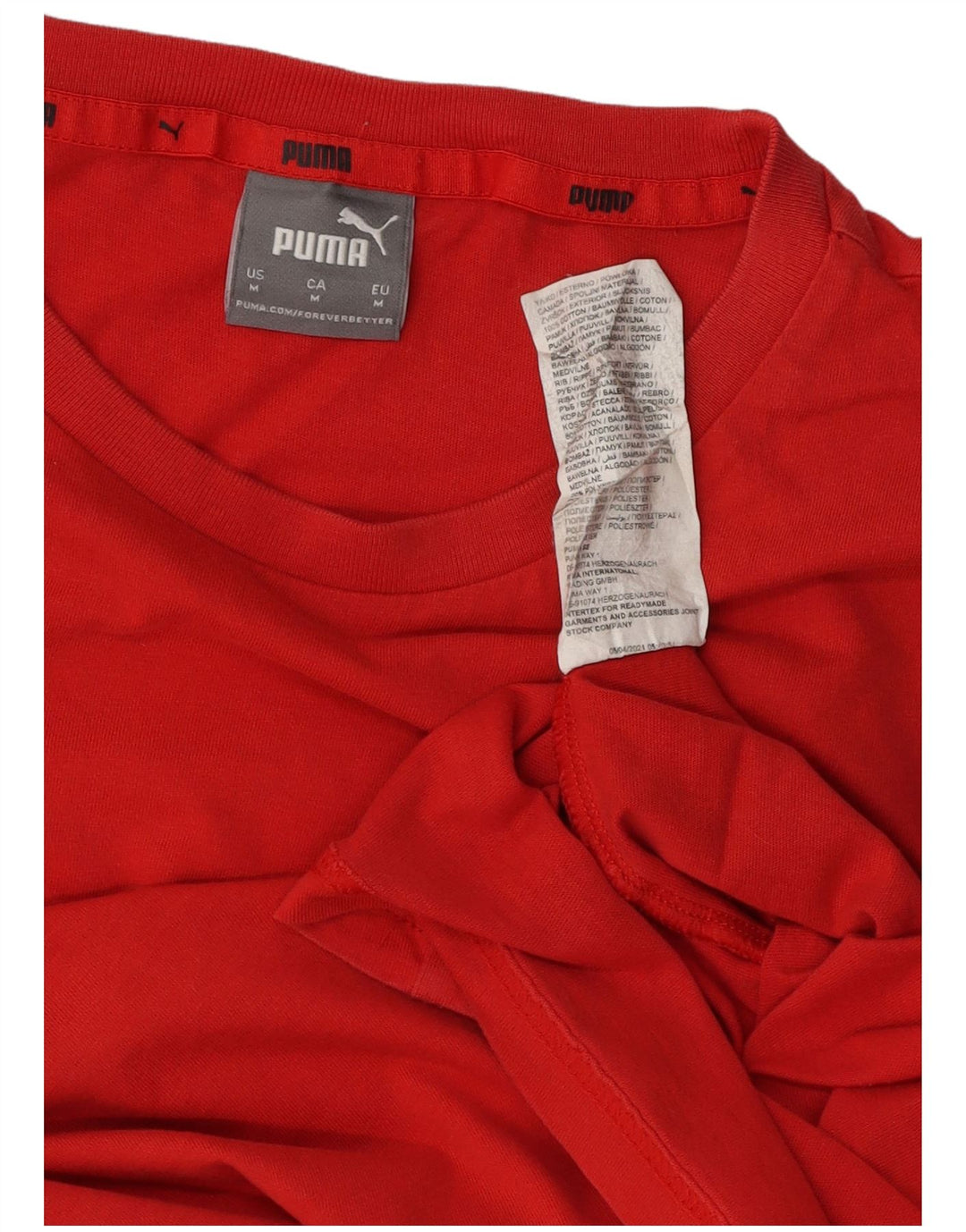 PUMA Mens Graphic T-Shirt Top Medium Red Cotton