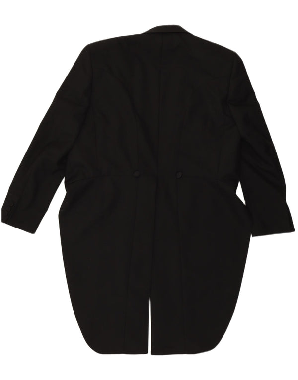 Vintage hombres Tailcoat Blazer chaqueta EU 50 poliéster negro grande
