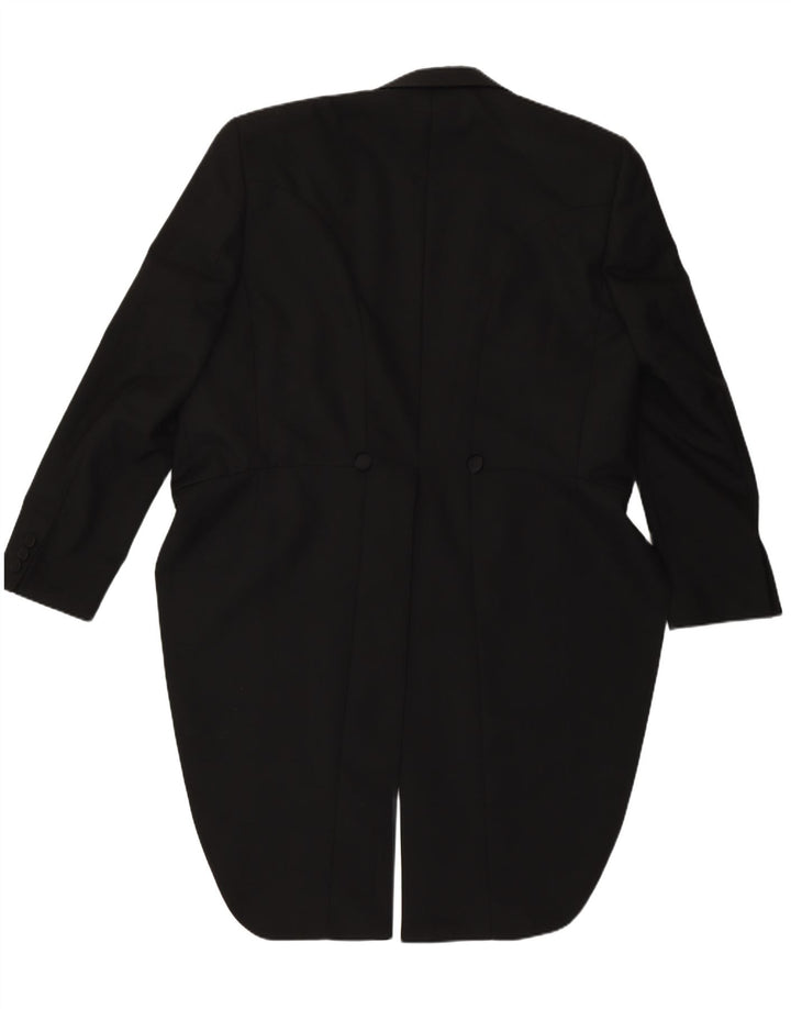 Vintage hombres Tailcoat Blazer chaqueta EU 50 poliéster negro grande