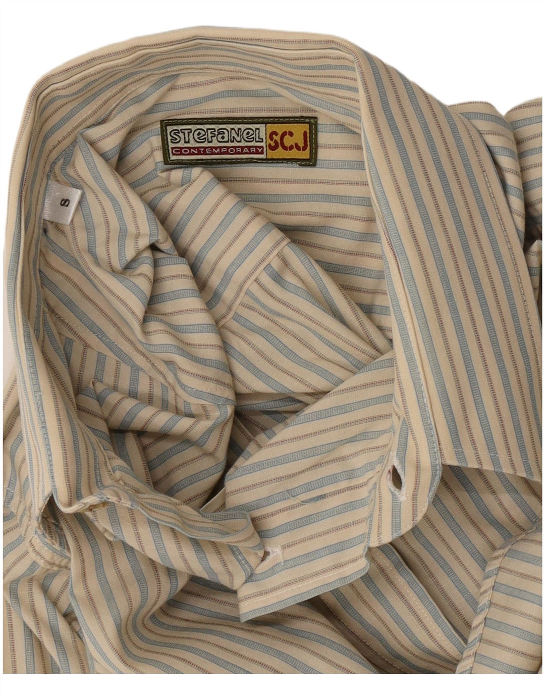 Camisa Stefanel Hombre Small Beige Rayas