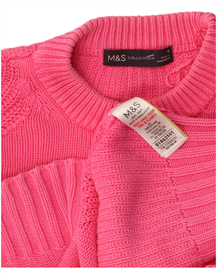 Marks & Spencer Jersey extragrande con cuello redondo para mujer, talla 44, color rosa medio