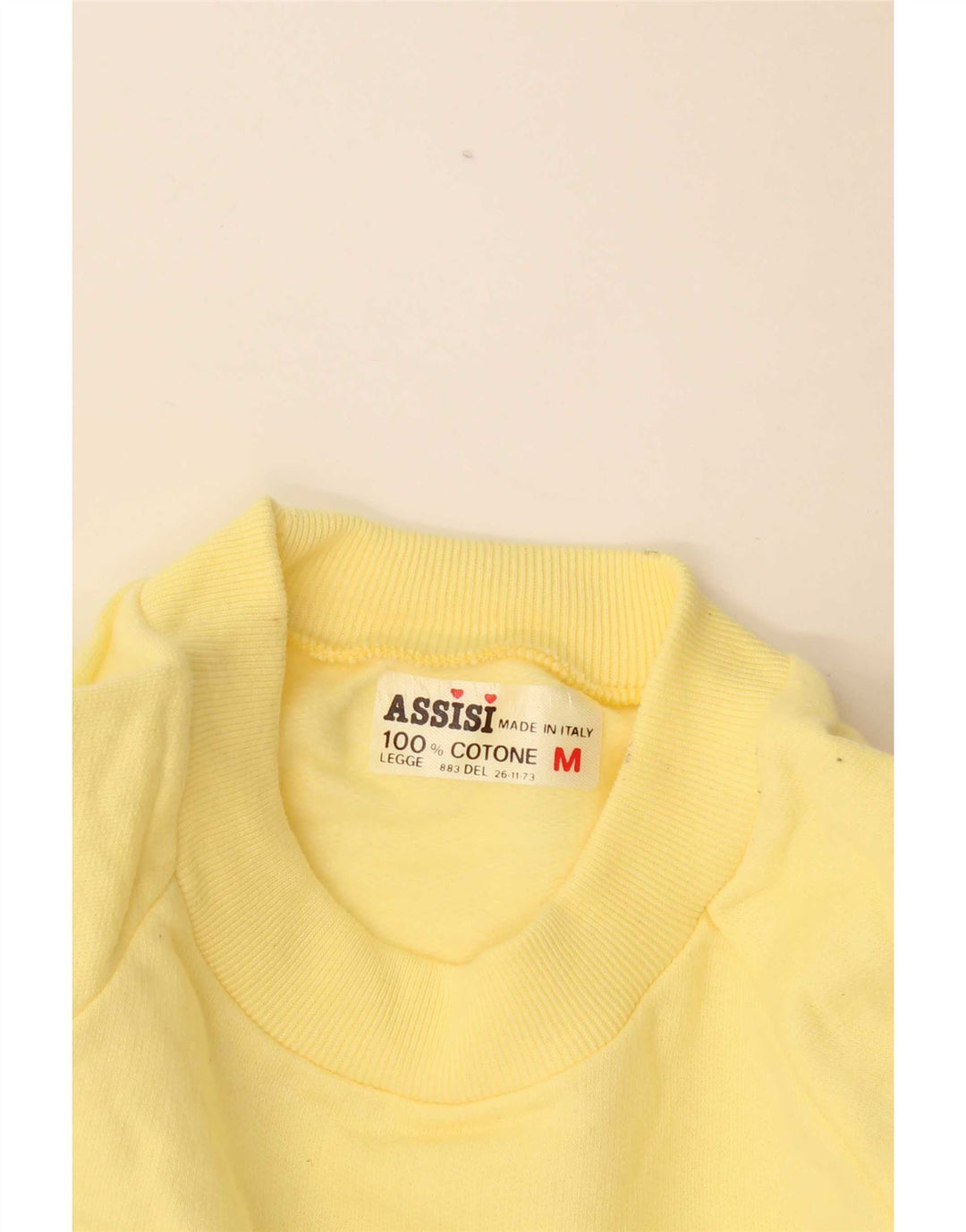 Assisi Hombre Italia Sudadera Estampada Jersey Jersey De Algodón Amarillo Medio