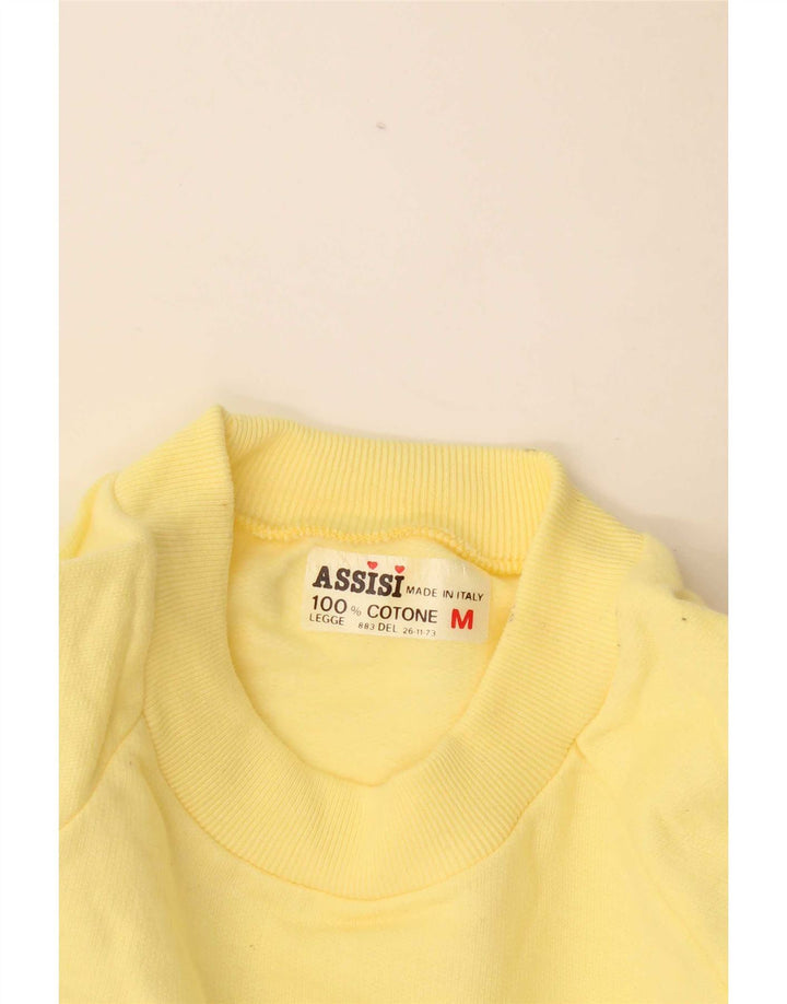 Assisi Hombre Italia Sudadera Estampada Jersey Jersey De Algodón Amarillo Medio