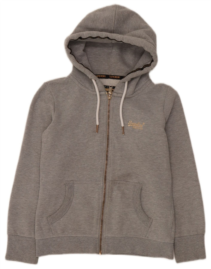 Superdry Sudadera con capucha y cremallera para mujer Reino Unido 40 Algodón gris medio