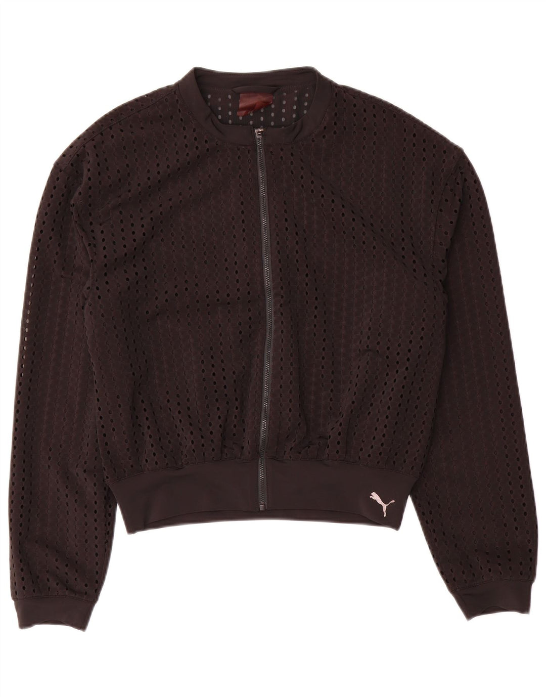 PUMA Chaqueta superior de chándal con gráfico corto extragrande para mujer UK 10 Small Black