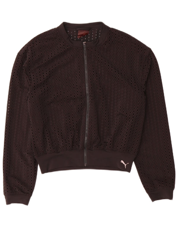 PUMA Chaqueta superior de chándal con gráfico corto extragrande para mujer UK 10 Small Black
