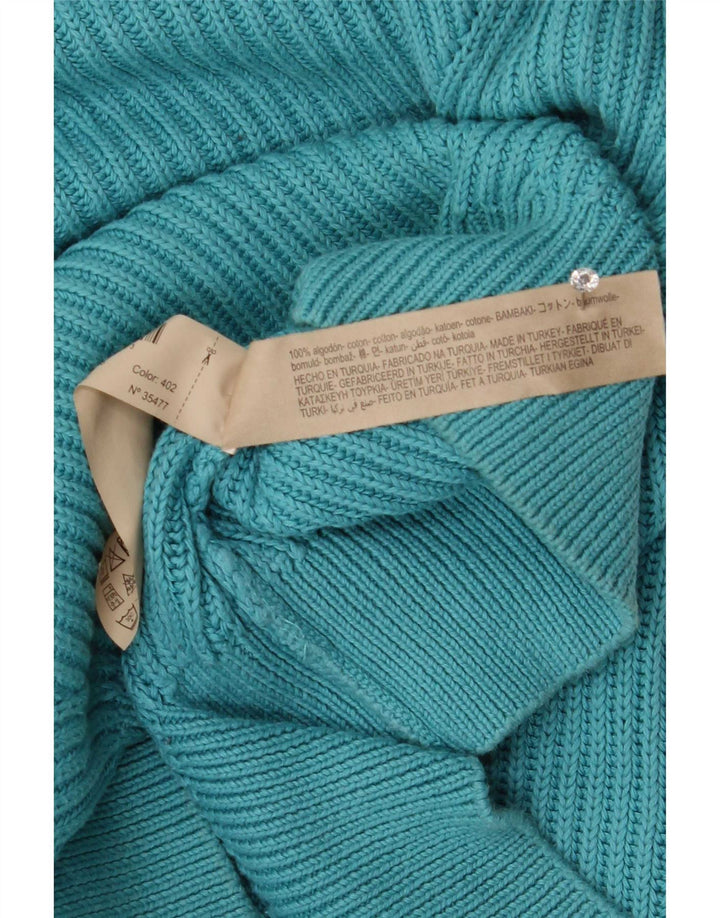 Massimo Dutti Jersey Oversize con Cuello en V para Mujer UK 44 Azul Medio
