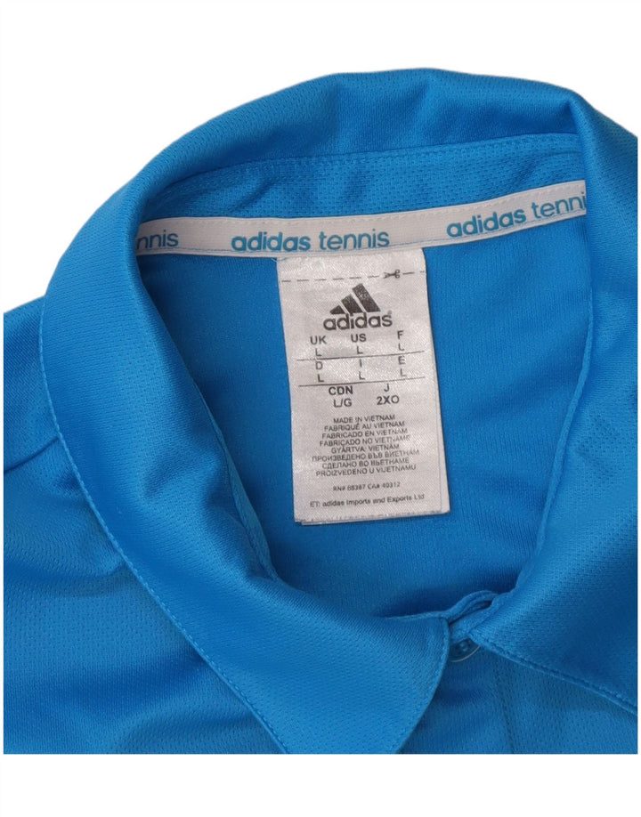 Adidas - Polo Climalite para hombre, poliéster, color azul grande