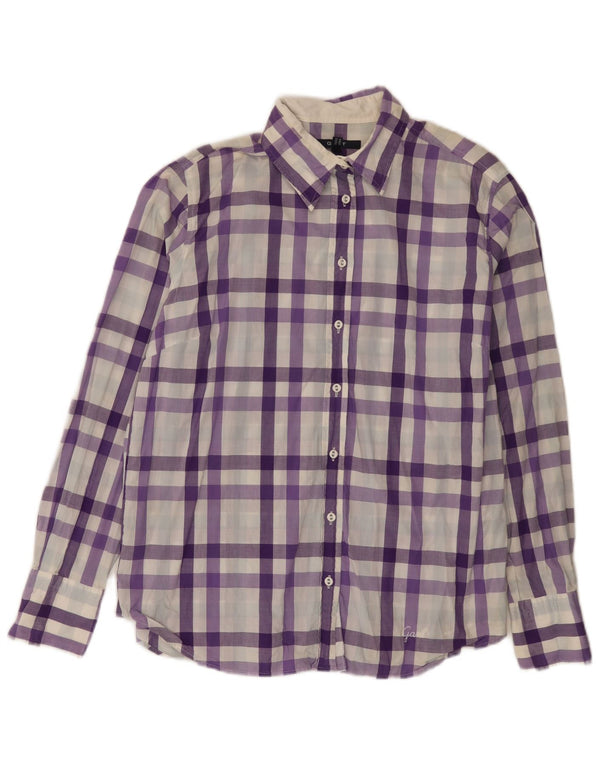 Camisa Gant Mujer UK 18 XL Algodón a cuadros morado