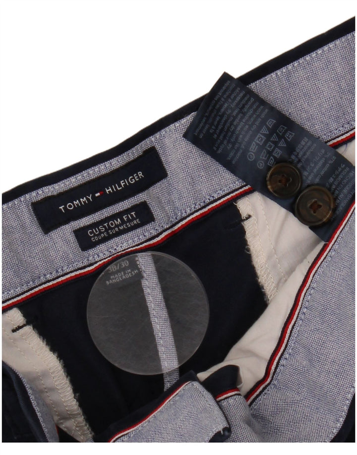 TOMMY HILFIGER Pantalón chino de ajuste personalizado para hombre W38 L30 Algodón azul marino