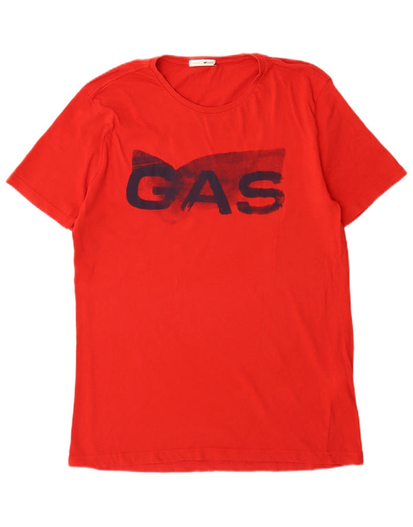 Gas Hombre Camiseta Gráfica Top XL Algodón Rojo