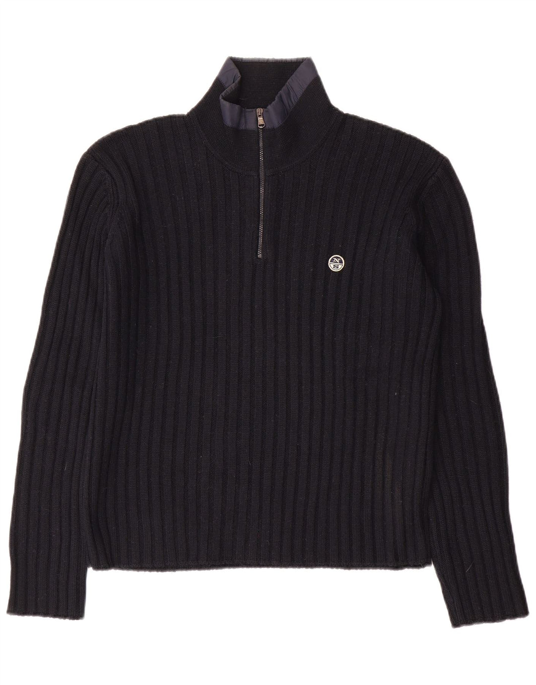 North Sails Jersey De Cuello Con Cremallera Para Hombre Pequeño De Lana Azul Marino