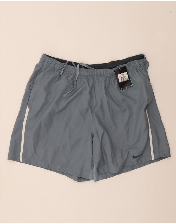 Nike - Pantalones cortos deportivos Dri Fit para hombre, talla 2XL, poliéster gris