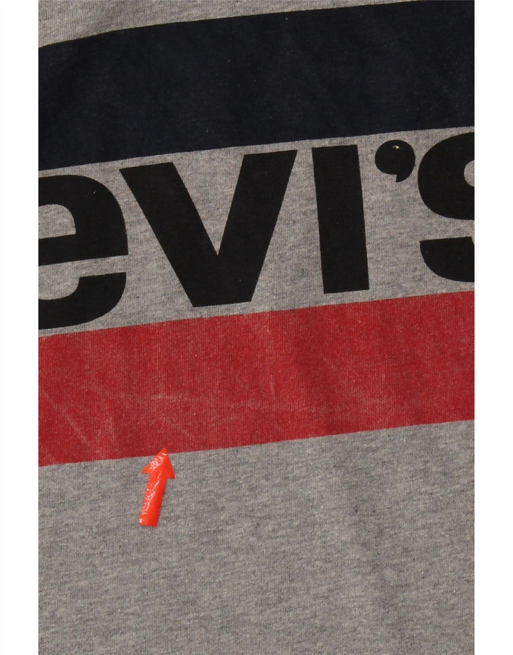 Levi's Camiseta con gráfico estándar para hombre, talla grande, de algodón moteado en gris