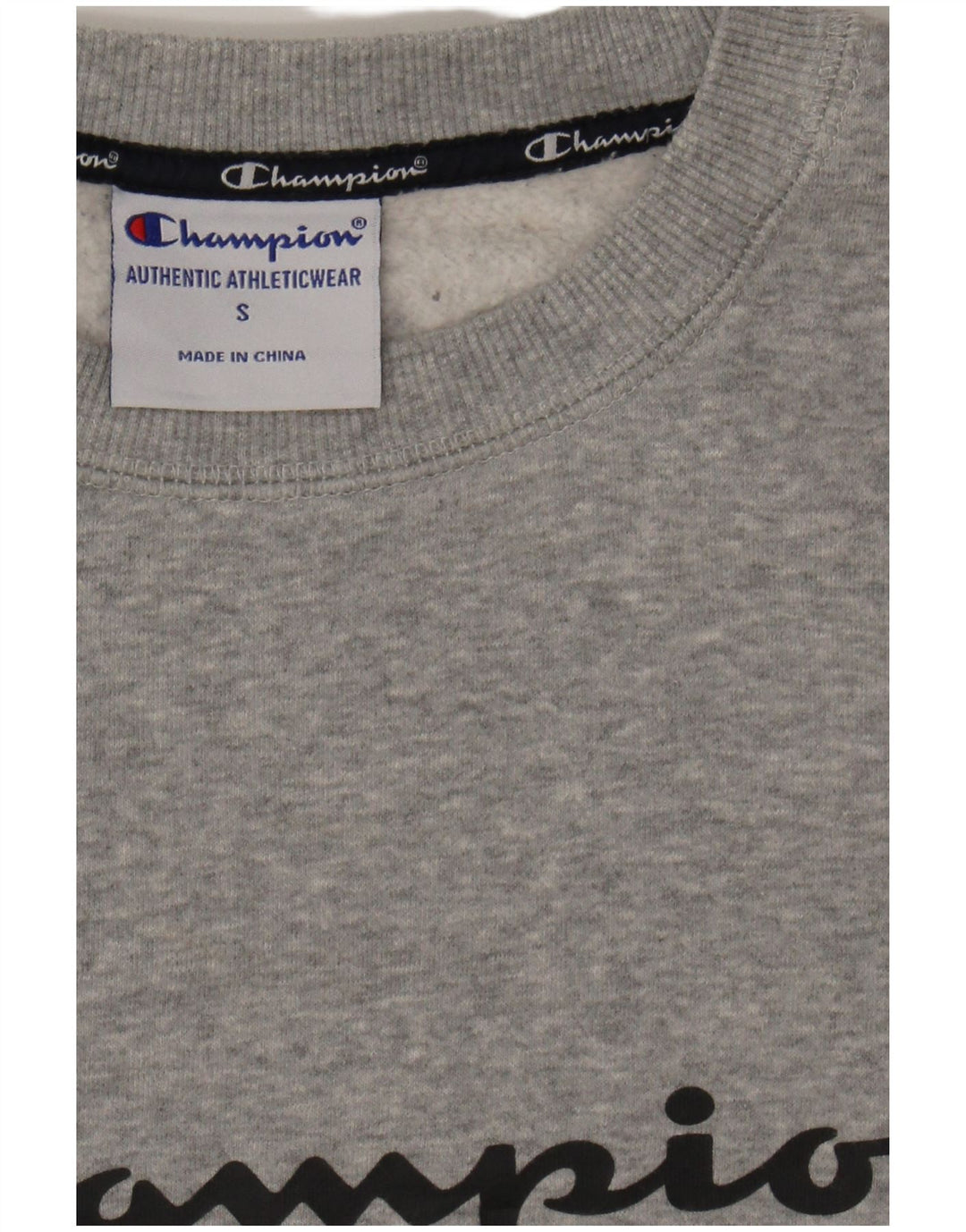CHAMPION Mens Graphic Sweatshirt Jumper Small Grey Cotton