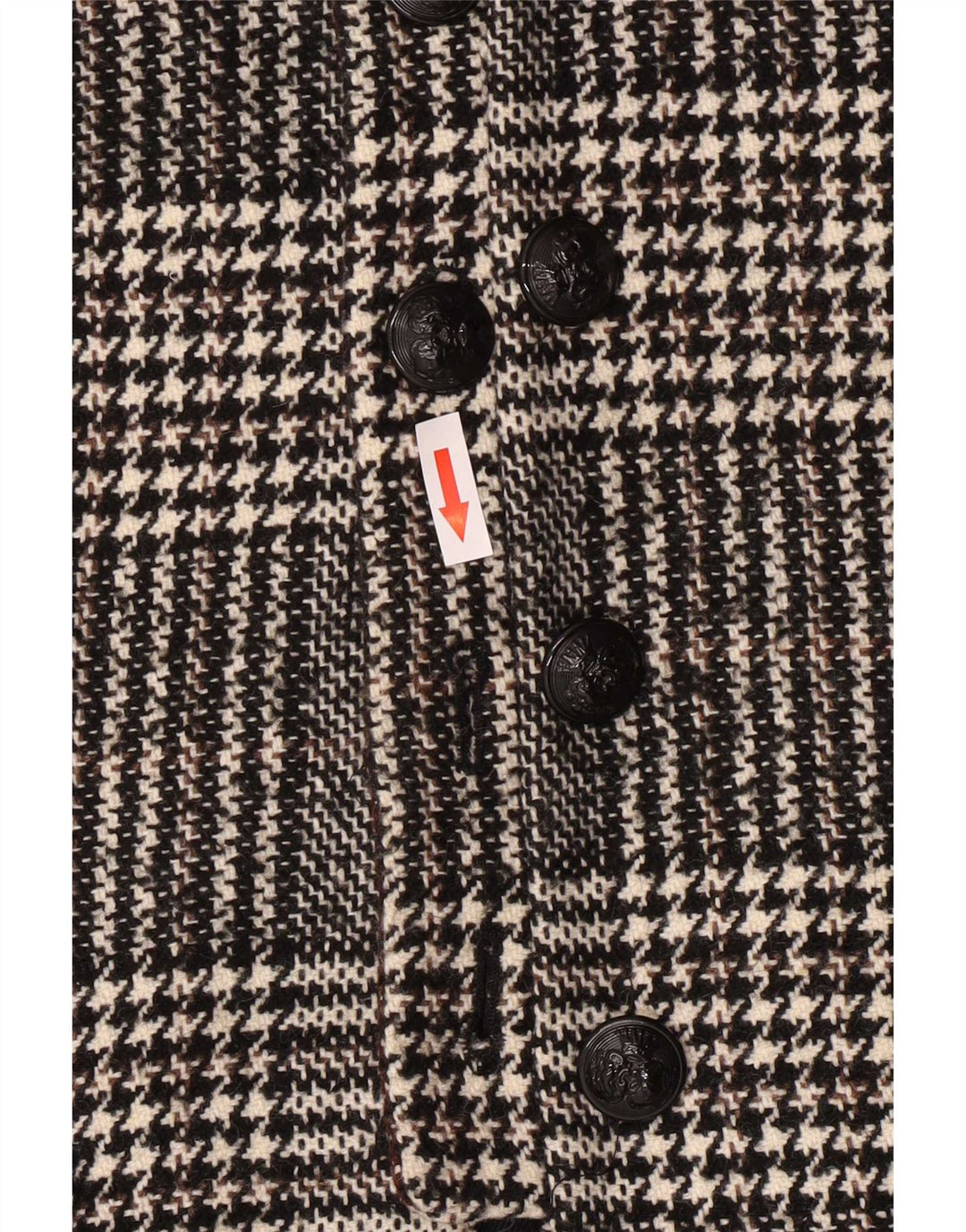 Zara Abrigo Mujer UK 40 Acrílico Pata De Gallo Gris Medio
