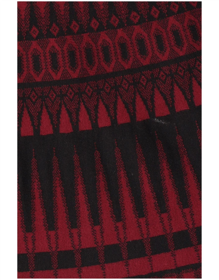 HOBBS Vestido tipo jersey de manga 3/4 para mujer, talla 40, talla pequeña, viscosa geométrica roja