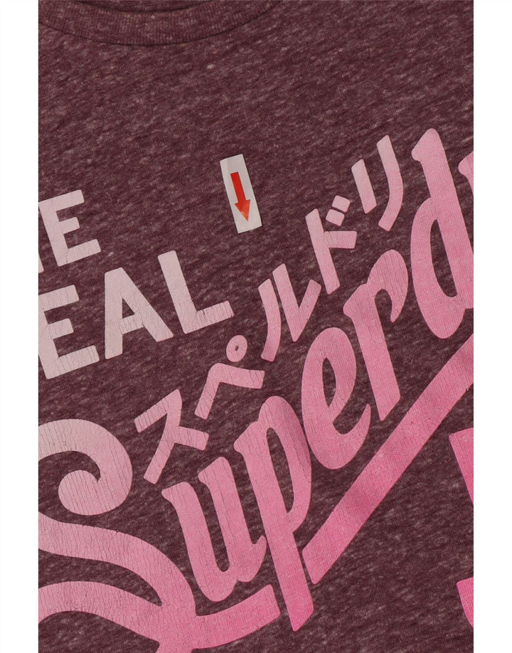 Superdry Camiseta gráfica para mujer Top UK 10 Small Púrpura Poliéster