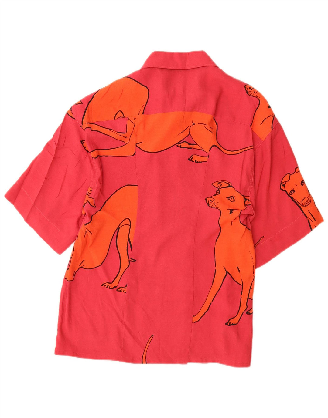 PAUL SMITH Camisa de manga corta para mujer IT 40 Small Viscosa con estampado animal rojo