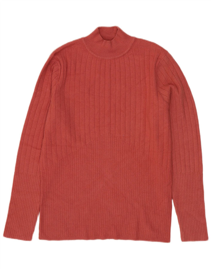 Marks & Spencer Suéter tipo jersey con cuello alto para mujer UK 40 Viscosa roja mediana