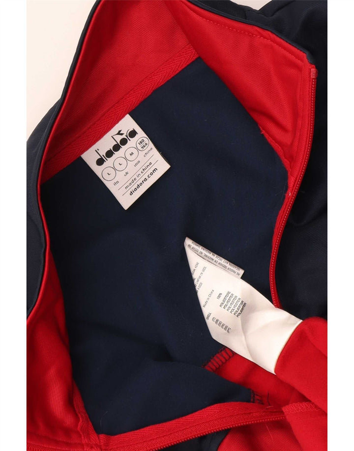 Diadora Hombre Chándal Top Chaqueta Grande Rojo Colorblock Poliéster
