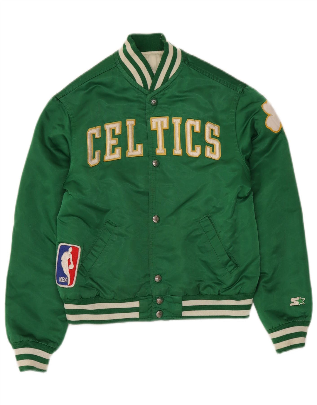 STARTER Chaqueta bomber con gráfico Celtics para niños 9-10 años Nylon verde medio