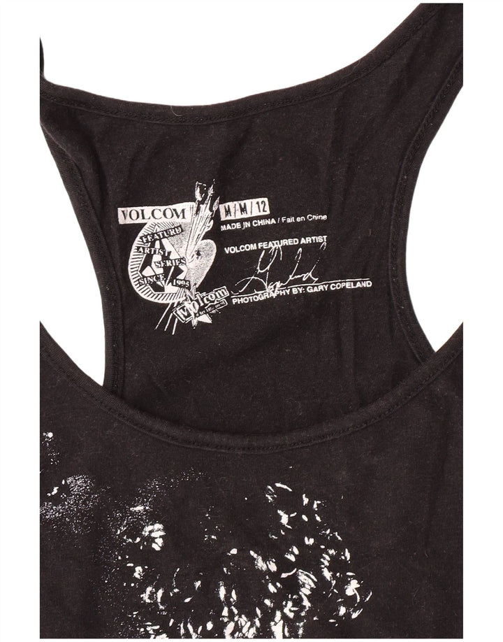 Volcom Top sin mangas gráfico para mujer UK 40 Medium Black Rock